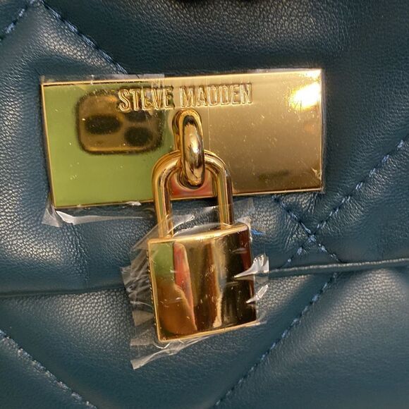 NWT Steve Madden (btulsa) Quilted Shoulder/ Crossbody Bag - Peacock Green - Picture 5 of 12